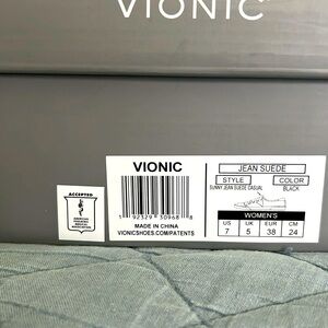 New, inbox, Vionic Jean Suede black sneakers. Never worn, size 7.